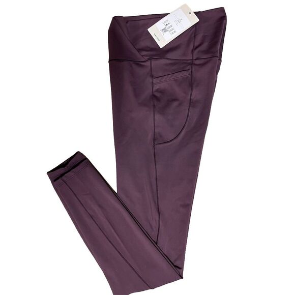 Halara Cross Waist Purple Joggers Leggings with Pockets  Women's Size S - Picture 3 of 6